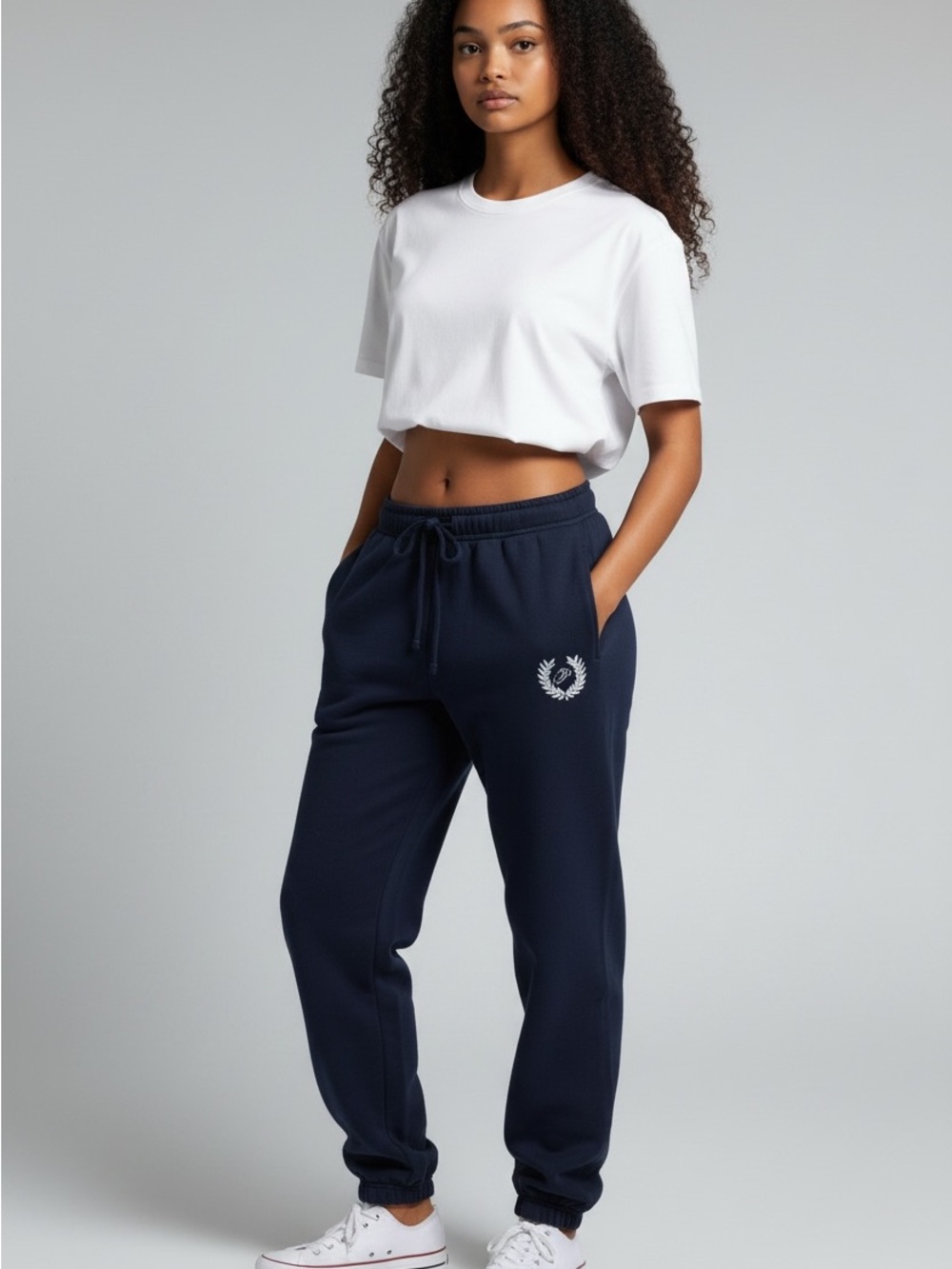 PINK Victoria’s Secret Black Joggers Sweatpants High Waisted with Logo - Size L